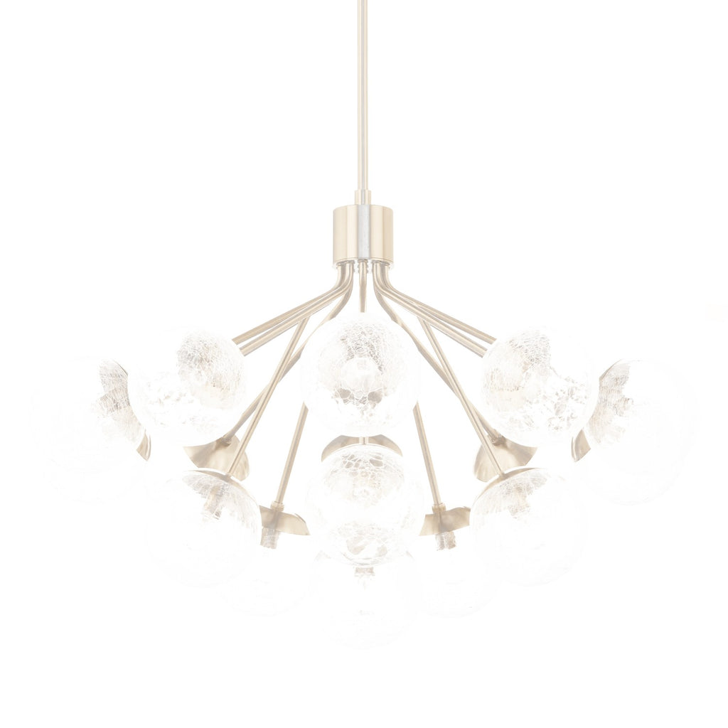 KICHLER 52702CPZ Silvarious 38 Inch 16 Light Convertible Chandelier With Clear Crackled Glass In Champagne Bronze
