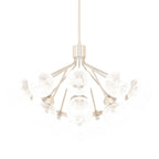 KICHLER 52702CPZ Silvarious 38 Inch 16 Light Convertible Chandelier With Clear Crackled Glass In Champagne Bronze