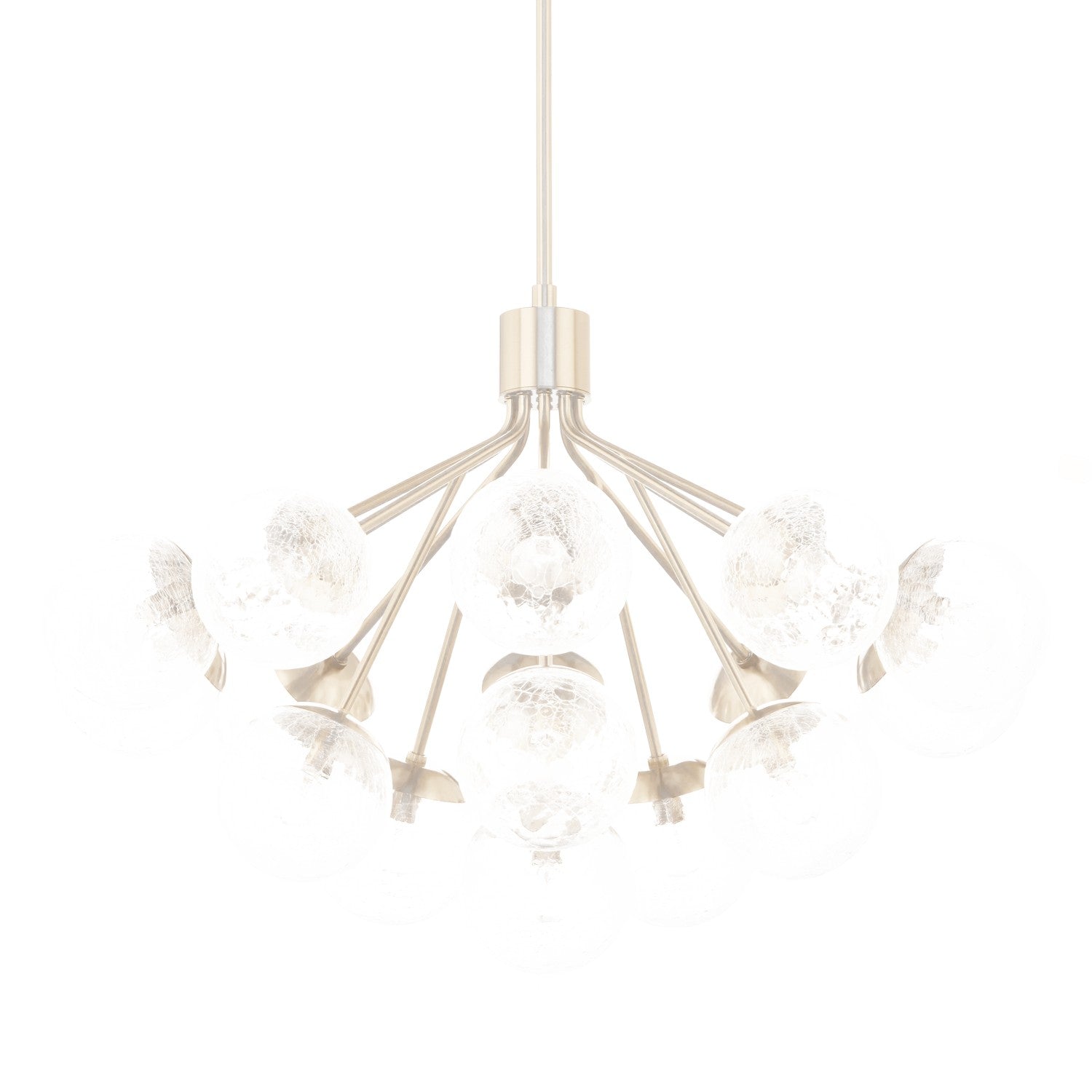 KICHLER 52702CPZ Silvarious 38 Inch 16 Light Convertible Chandelier With Clear Crackled Glass In Champagne Bronze