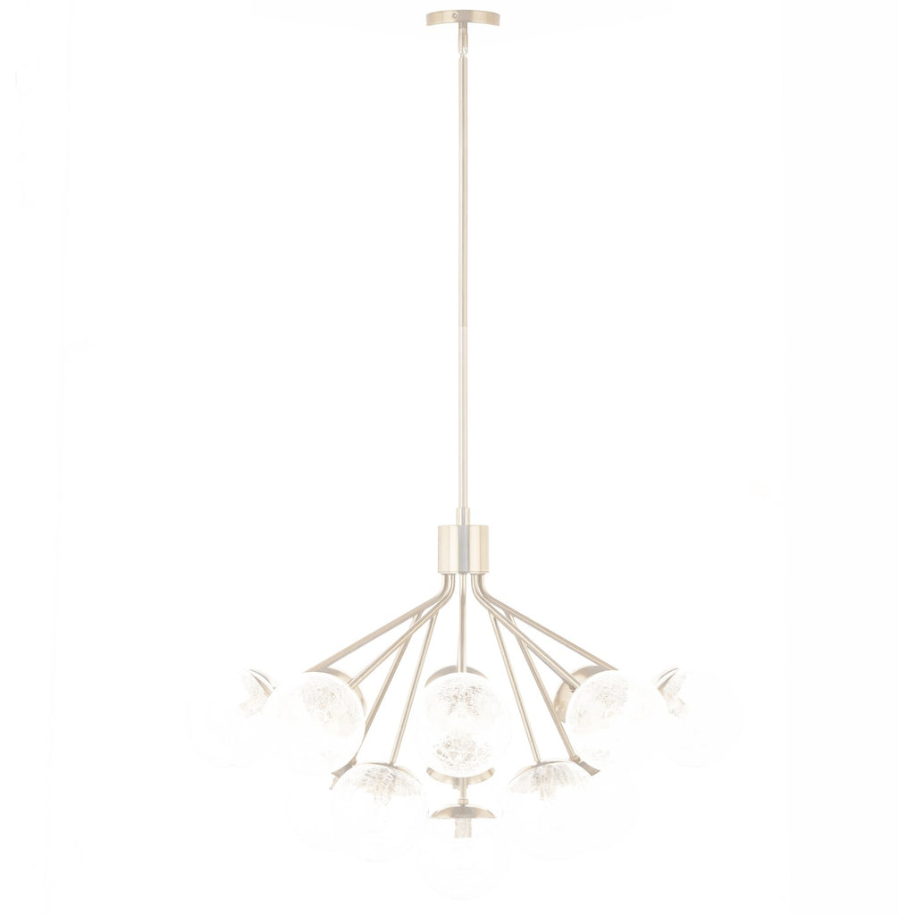 KICHLER 52702CPZ Silvarious 38 Inch 16 Light Convertible Chandelier With Clear Crackled Glass In Champagne Bronze