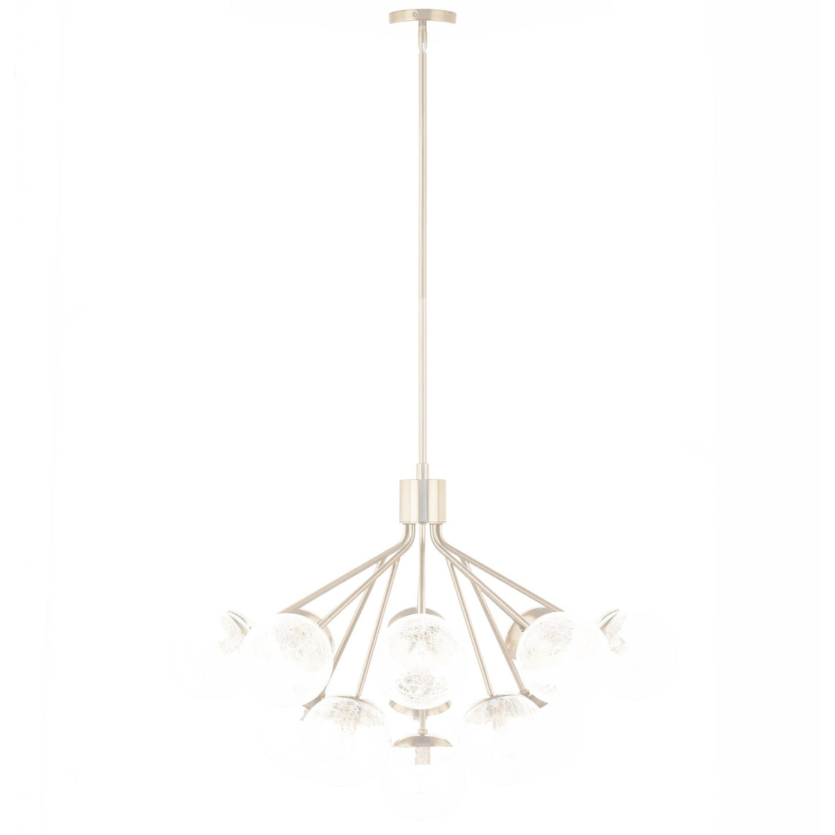 KICHLER 52702CPZ Silvarious 38 Inch 16 Light Convertible Chandelier With Clear Crackled Glass In Champagne Bronze