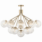 KICHLER 52702CPZ Silvarious 38 Inch 16 Light Convertible Chandelier With Clear Crackled Glass In Champagne Bronze