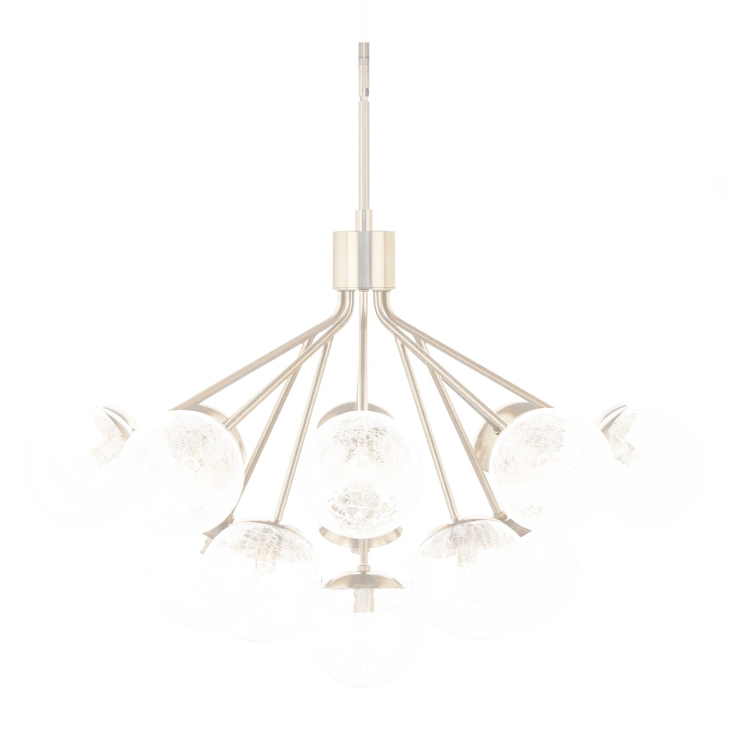 KICHLER 52702CPZ Silvarious 38 Inch 16 Light Convertible Chandelier With Clear Crackled Glass In Champagne Bronze