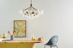 KICHLER 52702CPZ Silvarious 38 Inch 16 Light Convertible Chandelier With Clear Crackled Glass In Champagne Bronze