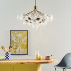 KICHLER 52702CPZ Silvarious 38 Inch 16 Light Convertible Chandelier With Clear Crackled Glass In Champagne Bronze