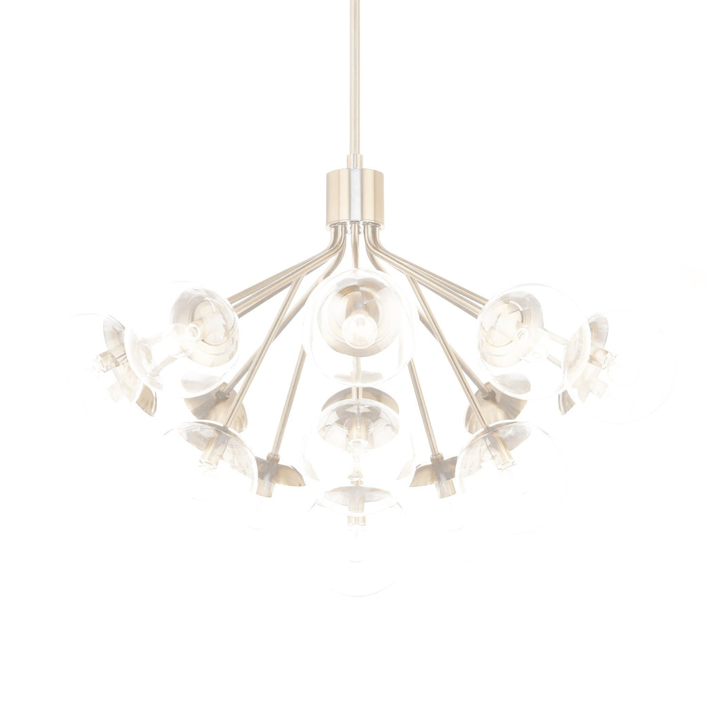 KICHLER 52702CPZCLR Silvarious 38 Inch 16 Light Convertible Chandelier With Clear Glass In Champagne Bronze