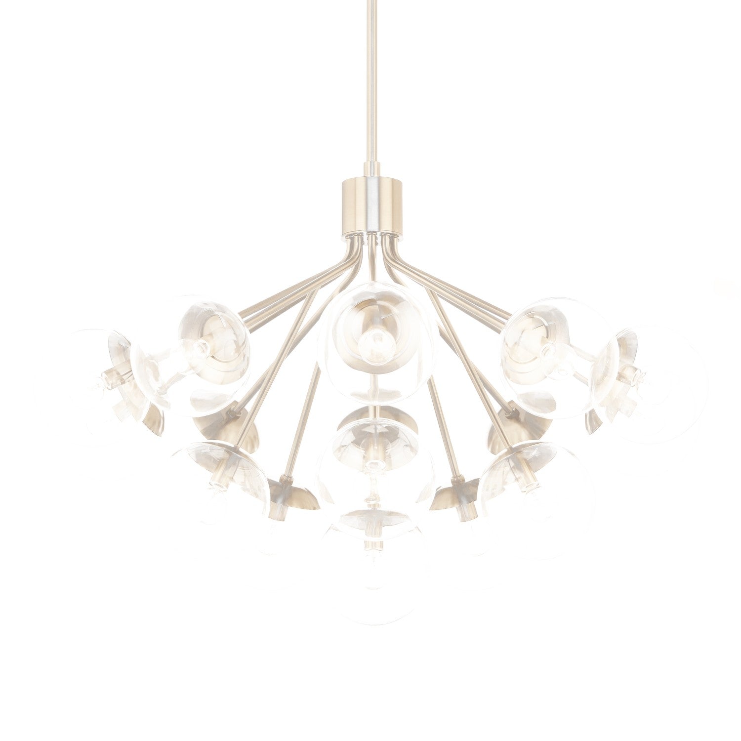 KICHLER 52702CPZCLR Silvarious 38 Inch 16 Light Convertible Chandelier With Clear Glass In Champagne Bronze