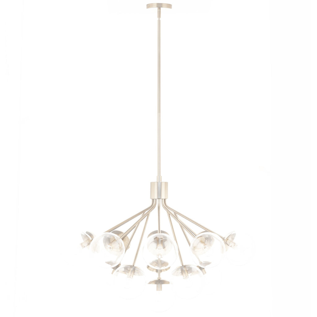 KICHLER 52702CPZCLR Silvarious 38 Inch 16 Light Convertible Chandelier With Clear Glass In Champagne Bronze