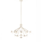 KICHLER 52702CPZCLR Silvarious 38 Inch 16 Light Convertible Chandelier With Clear Glass In Champagne Bronze