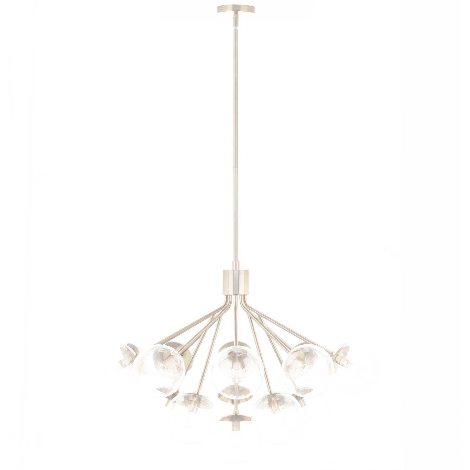 KICHLER 52702CPZCLR Silvarious 38 Inch 16 Light Convertible Chandelier With Clear Glass In Champagne Bronze