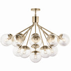 KICHLER 52702CPZCLR Silvarious 38 Inch 16 Light Convertible Chandelier With Clear Glass In Champagne Bronze