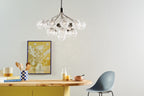 KICHLER 52702PN Silvarious 38 Inch 16 Light Convertible Chandelier With Clear Crackled Glass In Polished Nickel