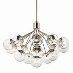 KICHLER 52702PNCLR Silvarious 38 Inch 16 Light Convertible Chandelier With Clear Glass In Polished Nickel