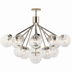 KICHLER 52702PNCLR Silvarious 38 Inch 16 Light Convertible Chandelier With Clear Glass In Polished Nickel