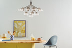 KICHLER 52702PNCLR Silvarious 38 Inch 16 Light Convertible Chandelier With Clear Glass In Polished Nickel