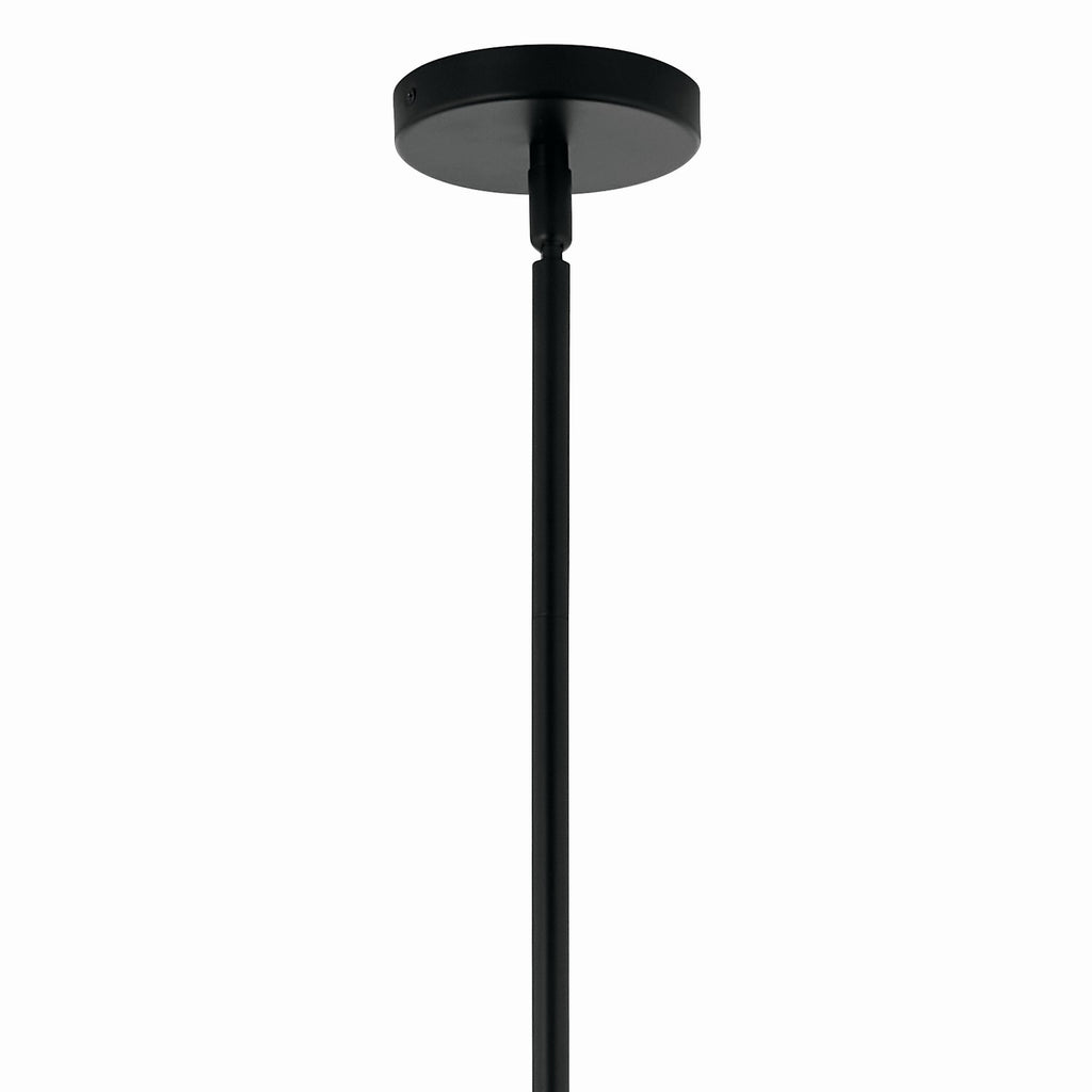 KICHLER 52703BK Silvarious 48 Inch 12 Light Linear Convertible Chandelier With Clear Crackled Glass In Black