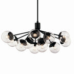 KICHLER 52703BKCLR Silvarious 48 Inch 12 Light Linear Convertible Chandelier With Clear Glass In Black