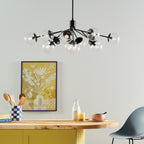 KICHLER 52703BKCLR Silvarious 48 Inch 12 Light Linear Convertible Chandelier With Clear Glass In Black