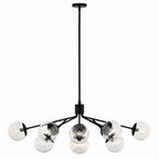 KICHLER 52703BKCLR Silvarious 48 Inch 12 Light Linear Convertible Chandelier With Clear Glass In Black