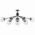 KICHLER 52703BKCLR Silvarious 48 Inch 12 Light Linear Convertible Chandelier With Clear Glass In Black