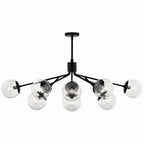 KICHLER 52703BKCLR Silvarious 48 Inch 12 Light Linear Convertible Chandelier With Clear Glass In Black
