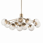 KICHLER 52703CPZ Silvarious 48 Inch 12 Light Linear Convertible Chandelier With Clear Crackled Glass In Champagne Bronze