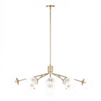 KICHLER 52703CPZ Silvarious 48 Inch 12 Light Linear Convertible Chandelier With Clear Crackled Glass In Champagne Bronze