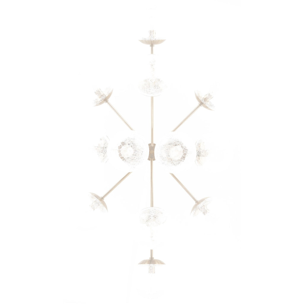 KICHLER 52703CPZ Silvarious 48 Inch 12 Light Linear Convertible Chandelier With Clear Crackled Glass In Champagne Bronze