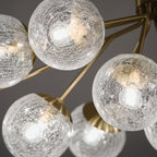 KICHLER 52703CPZ Silvarious 48 Inch 12 Light Linear Convertible Chandelier With Clear Crackled Glass In Champagne Bronze