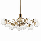 KICHLER 52703CPZCLR Silvarious 48 Inch 12 Light Linear Convertible Chandelier With Clear Glass In Champagne Bronze