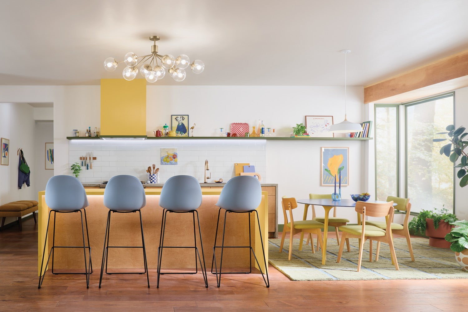 KICHLER 52703CPZCLR Silvarious 48 Inch 12 Light Linear Convertible Chandelier With Clear Glass In Champagne Bronze