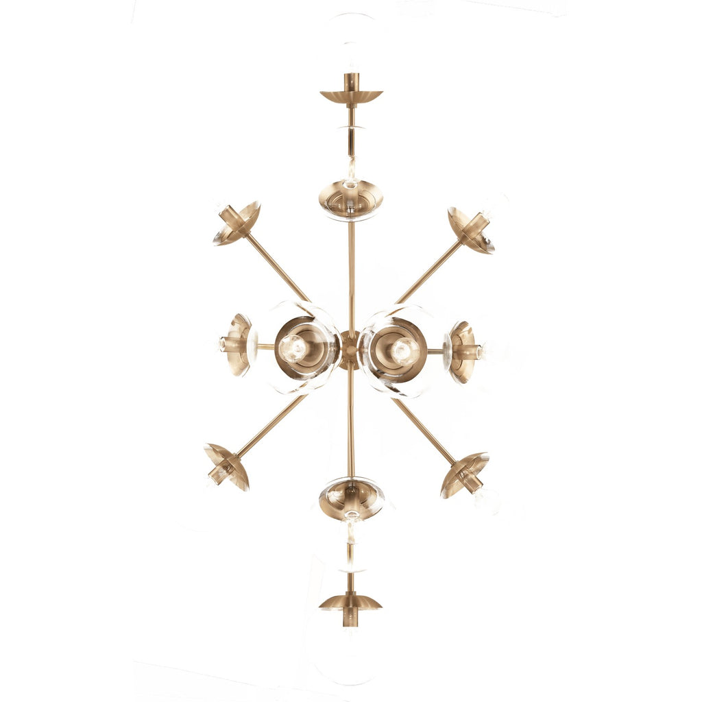 KICHLER 52703CPZCLR Silvarious 48 Inch 12 Light Linear Convertible Chandelier With Clear Glass In Champagne Bronze