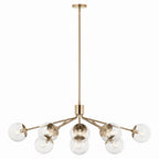 KICHLER 52703CPZCLR Silvarious 48 Inch 12 Light Linear Convertible Chandelier With Clear Glass In Champagne Bronze