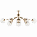 KICHLER 52703CPZCLR Silvarious 48 Inch 12 Light Linear Convertible Chandelier With Clear Glass In Champagne Bronze
