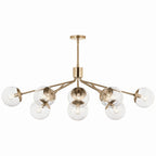 KICHLER 52703CPZCLR Silvarious 48 Inch 12 Light Linear Convertible Chandelier With Clear Glass In Champagne Bronze