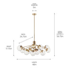 KICHLER 52703CPZCLR Silvarious 48 Inch 12 Light Linear Convertible Chandelier With Clear Glass In Champagne Bronze