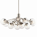 KICHLER 52703PNCLR Silvarious 48 Inch 12 Light Linear Convertible Chandelier With Clear Glass In Polished Nickel