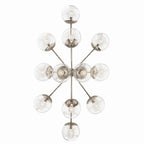 KICHLER 52703PNCLR Silvarious 48 Inch 12 Light Linear Convertible Chandelier With Clear Glass In Polished Nickel