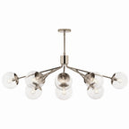 KICHLER 52703PNCLR Silvarious 48 Inch 12 Light Linear Convertible Chandelier With Clear Glass In Polished Nickel