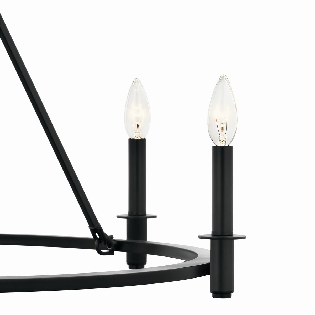 KICHLER 52705BK Carrick 32.25 Inch 6 Light Chandelier In Black