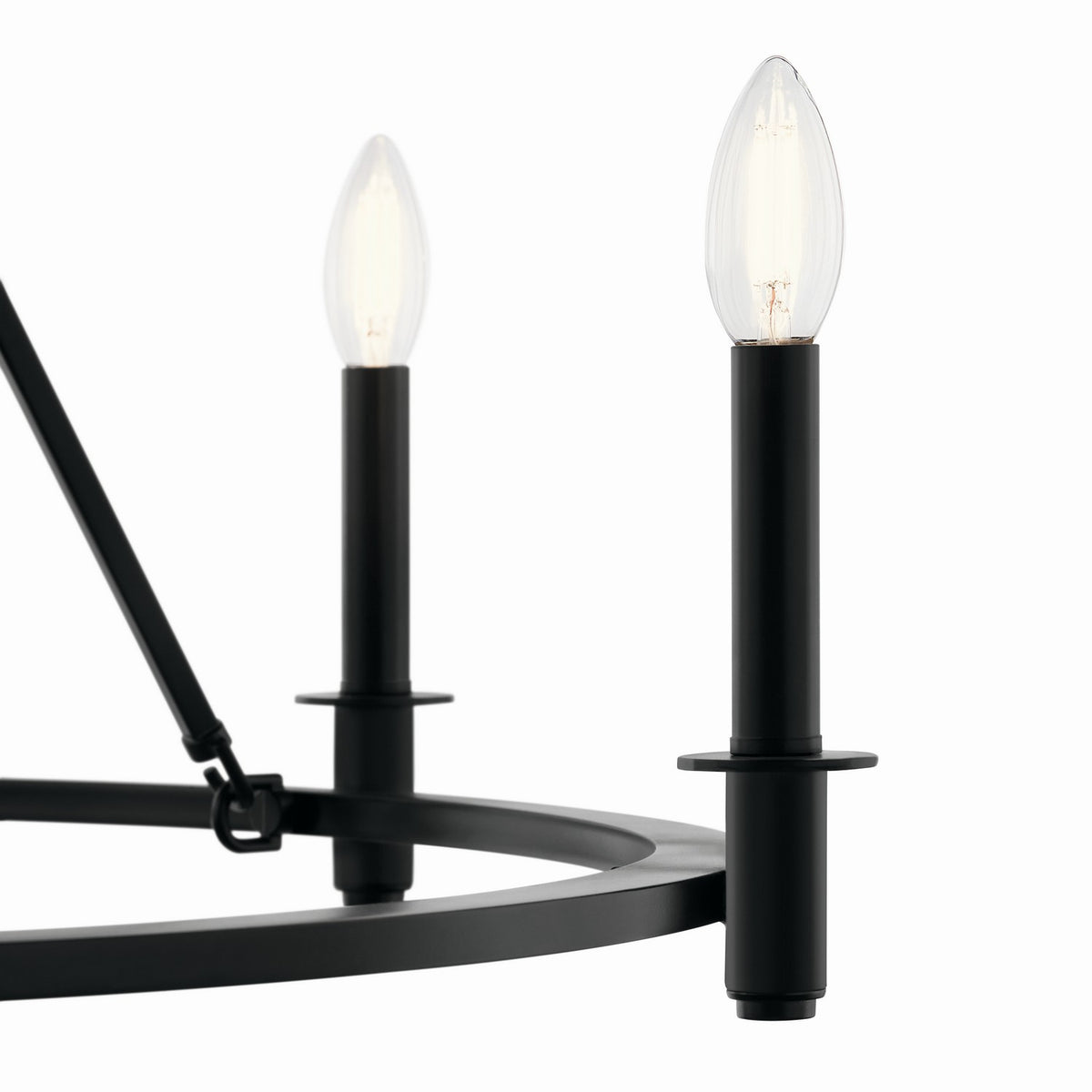 KICHLER 52705BK Carrick 32.25 Inch 6 Light Chandelier In Black