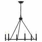KICHLER 52705BK Carrick 32.25 Inch 6 Light Chandelier In Black