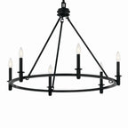 KICHLER 52705BK Carrick 32.25 Inch 6 Light Chandelier In Black