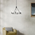 KICHLER 52705BK Carrick 32.25 Inch 6 Light Chandelier In Black
