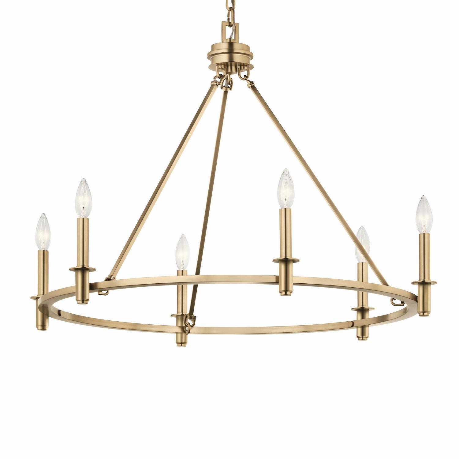 KICHLER 52705CPZ Carrick 32.25 Inch 6 Light Chandelier In Champagne Bronze