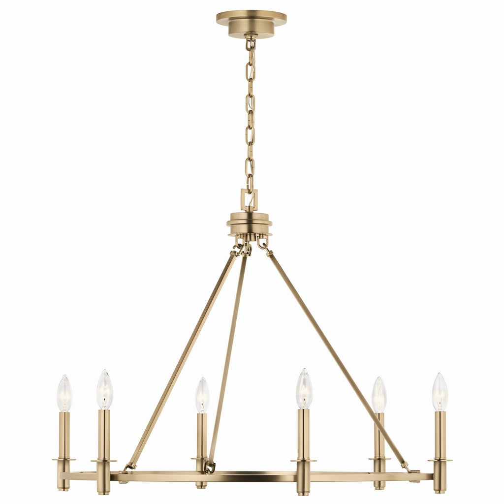 KICHLER 52705CPZ Carrick 32.25 Inch 6 Light Chandelier In Champagne Bronze