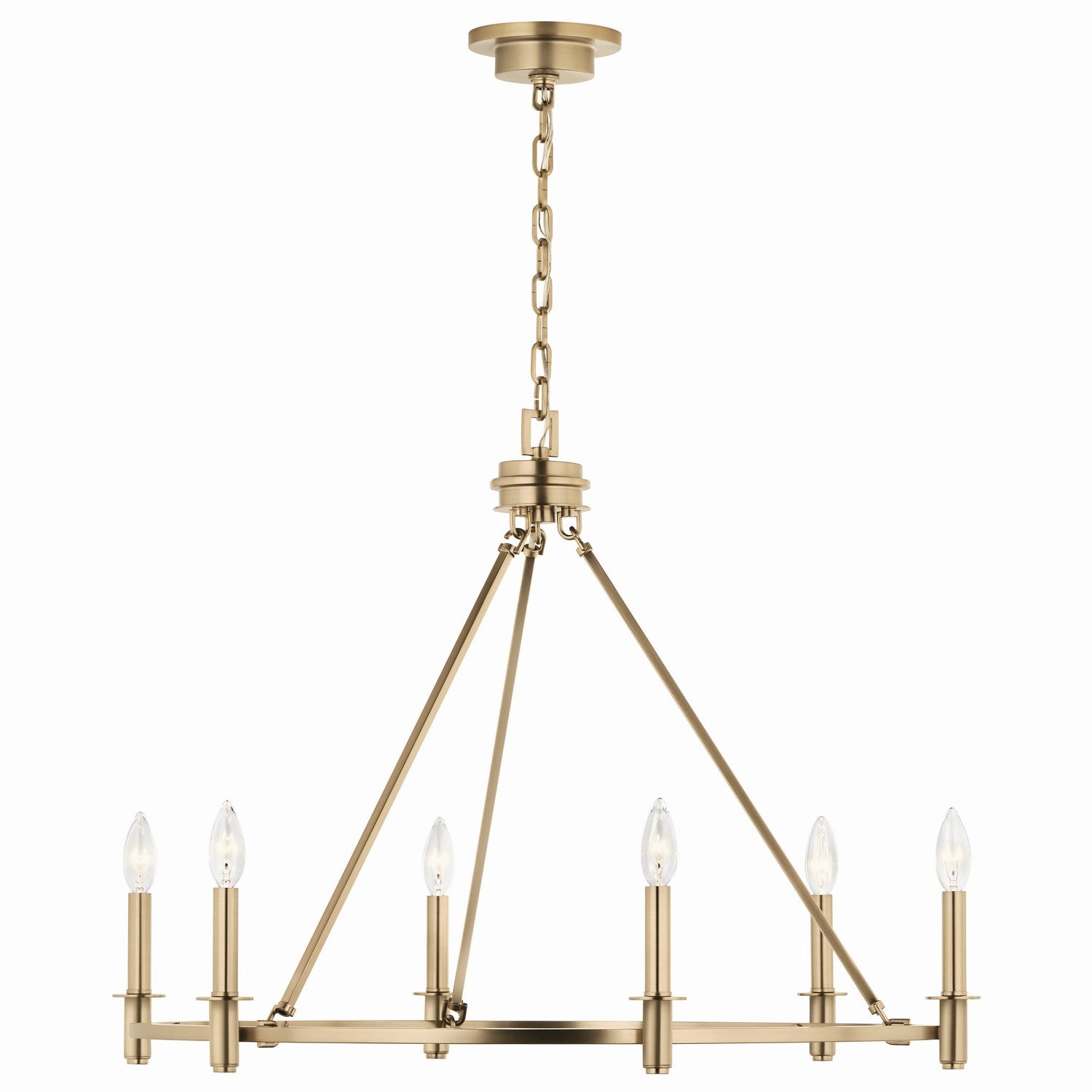 KICHLER 52705CPZ Carrick 32.25 Inch 6 Light Chandelier In Champagne Bronze