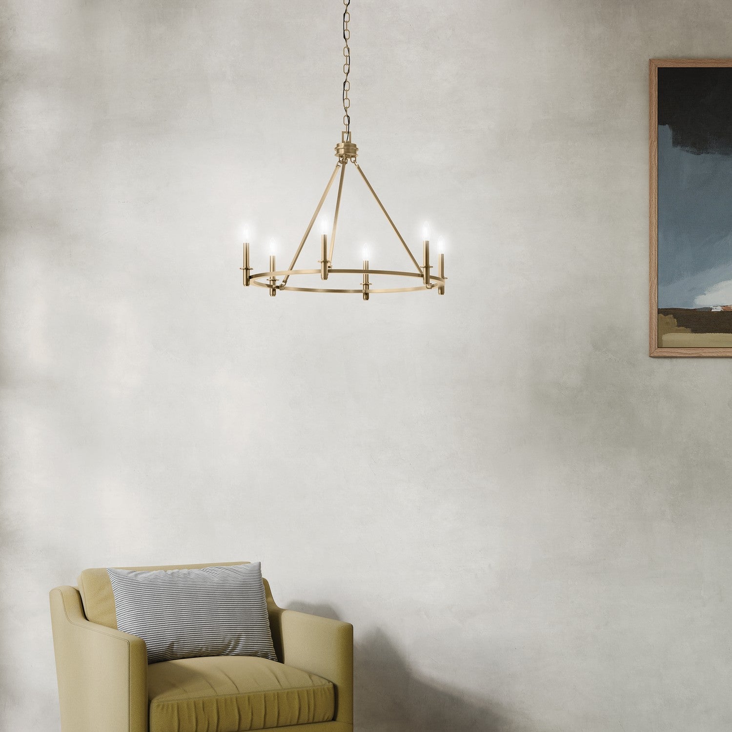 KICHLER 52705CPZ Carrick 32.25 Inch 6 Light Chandelier In Champagne Bronze