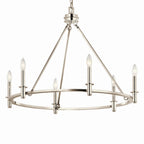 KICHLER 52705PN Carrick 32.25 Inch 6 Light Chandelier In Polished Nickel