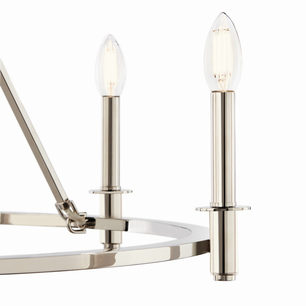 KICHLER 52705PN Carrick 32.25 Inch 6 Light Chandelier In Polished Nickel